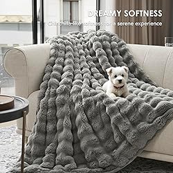 EverGrace Ultra Soft Luxury Fluffy Faux Rabbit Fur