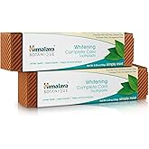 Himalaya Botanique Whitening Complete Care Toothpaste, Teeth Whitening, Fights Plaque, Fluoride Free, No Artificial Flavors, SLS Free, Cruelty Free, Foaming, Simply Mint Flavor, 5.29 Oz, 2 Pack