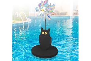 YIBOBO Floating Reflective Pinwheels for Pool, Owl Shape to Scare Birds Away, Keep Birds Ducks Pigeons Away from Your Pool, Boat, Pool Decoration (1)