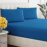 Sleepy Town Full Size Bed Sheets - 3 Piece - NO Flat Sheet Included - Full Sheet Set - Soft, Comfy & Cooling - Easy Care - Wrinkle & Fade Free - Brushed Microfiber - Deep Pocket Sheets (Royal Blue)