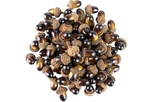 BigOtters 100 PCS Artificial Acorn, Fake Nutty Craft Acorns with Natural Acorn Cap Simulation Fruit Props for Vase Filler, Home House Autumn Favor, Thanksgiving Day Christmas Wedding Decor