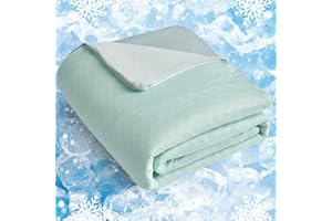 Ailemei Direct Cooling Comforter for Hot Sleepers,Full/Queen Size Cooling Blanket for Night Sweats, Summer Cool Lightweight Breathable Cooling Blankets,Q-Max > 0.5,79" x 90", Water Green