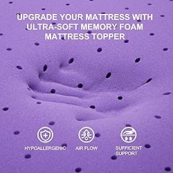 SINWEEK 3 Inch Gel Memory Foam Mattress Topper