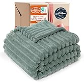 Bedsure GentleSoft Sage Green Throw Blanket for Couch - Cozy Soft Spring Blankets for Women, Cute Small Fleece Throws Spring Gifts for Women Teen Girls, Sage Green Decor Room Home, 50x60 Inches