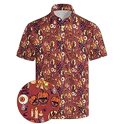 Xdceu Skull Golf Shirts for Men - Halloween