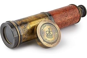 Handcrafted 20 inches Brass Telescope Powerful 20X Clear Vision Lens, Commemorative Elizabeth II Design, Perfect for Sailors,
