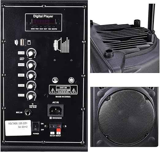 aw portable 1200w active pa speaker