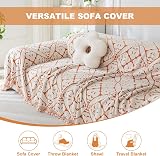 SHANNA 3 Seater Chenille Sofa Cover AB Sided Slipcover Corner Couch Protector view 3