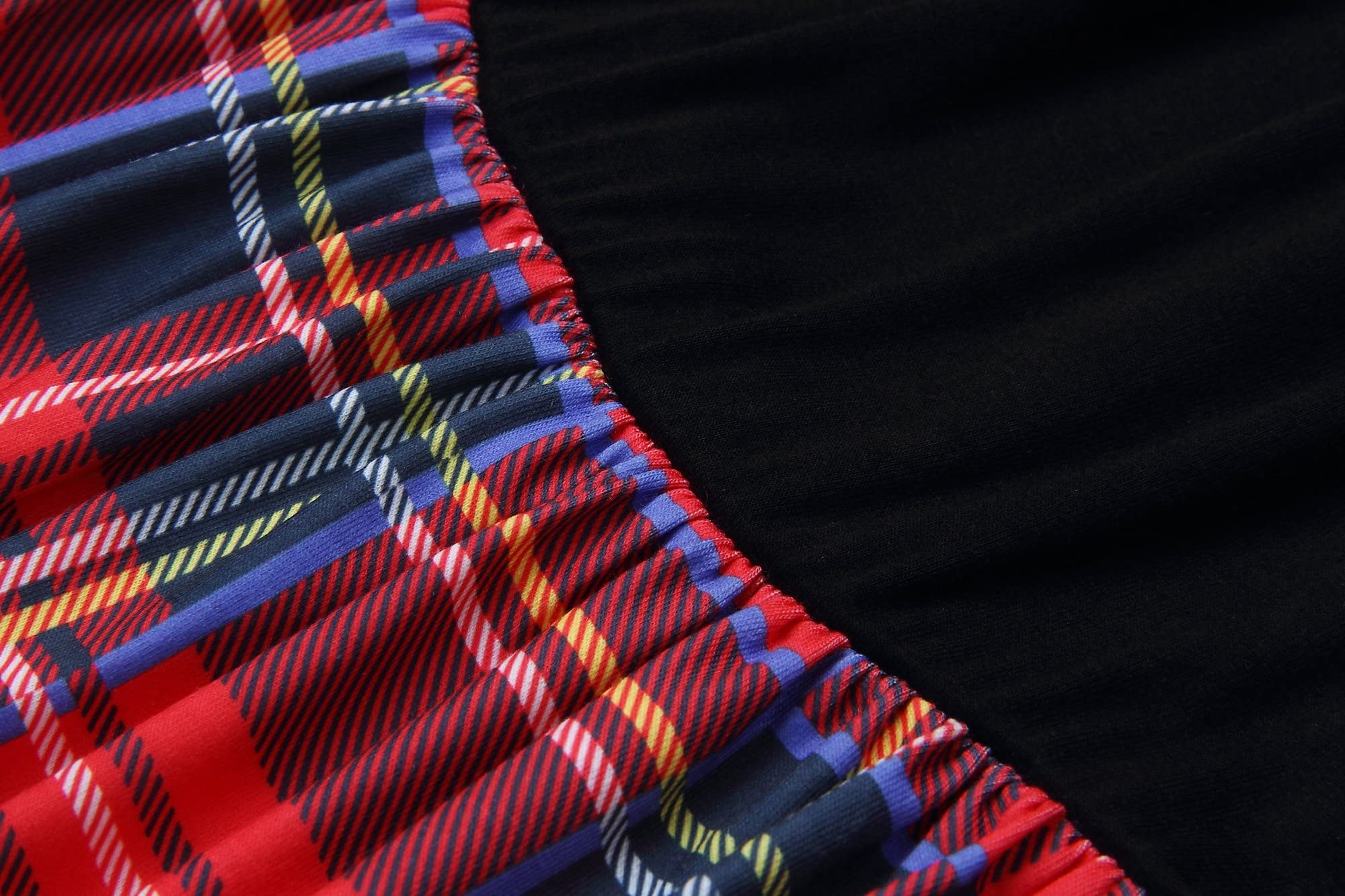 MEROKEETY Women's Long Sleeve Plaid Empire Waist Full Length Maxi Dress with Pockets