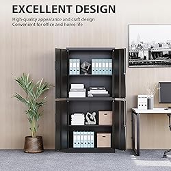 71" Metal Locking Storage Cabinet With Adjustable
