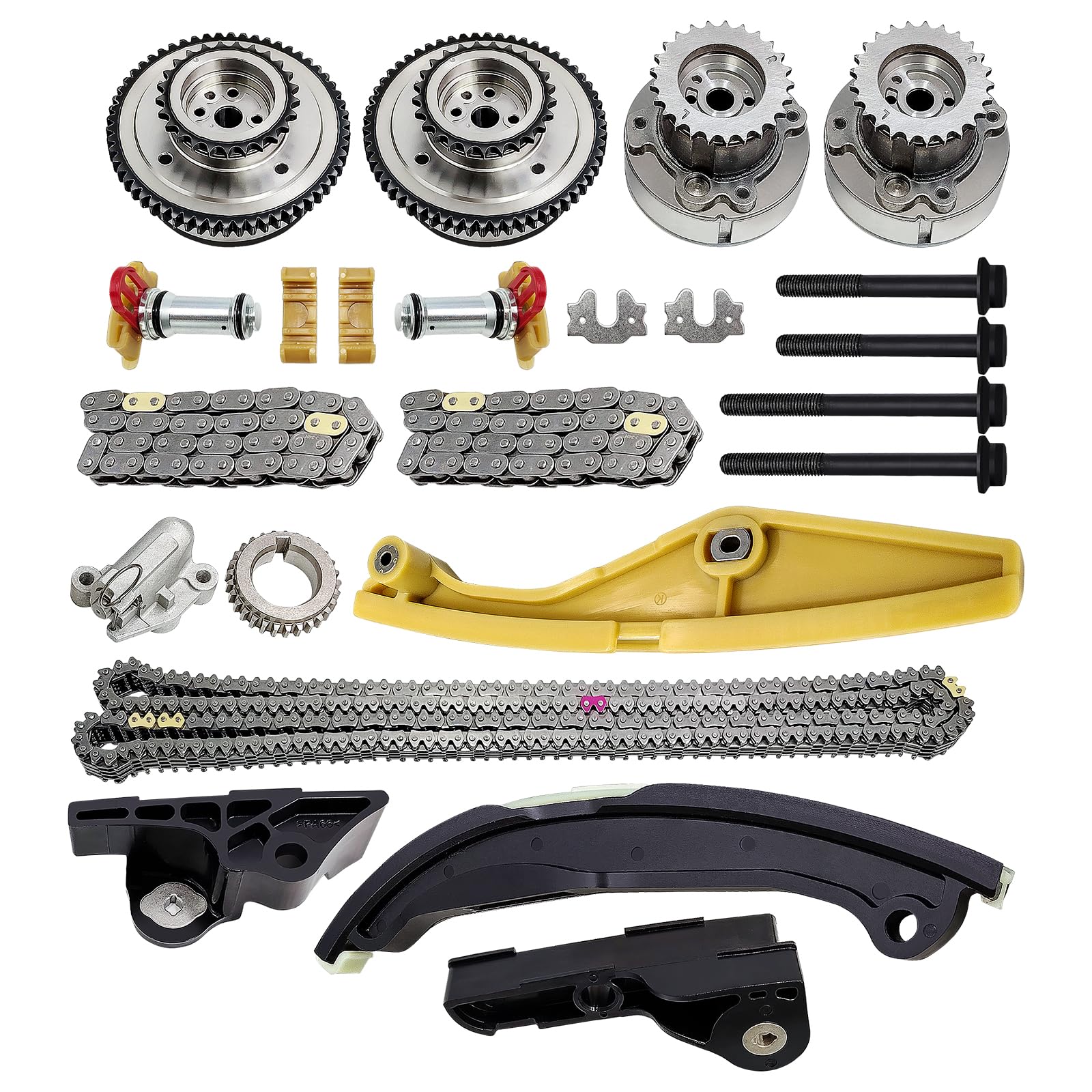 Photo 1 of LOBIUTIYA 90738S Engine Timing Chain Kit With VVT Cam Phaser Fit For Ford F-150 Taurus Edge Expedition Explorer & Fit For Lincoln MKX Mark Nautilus 3.5/3.7L DOHC AT4Z6C525B