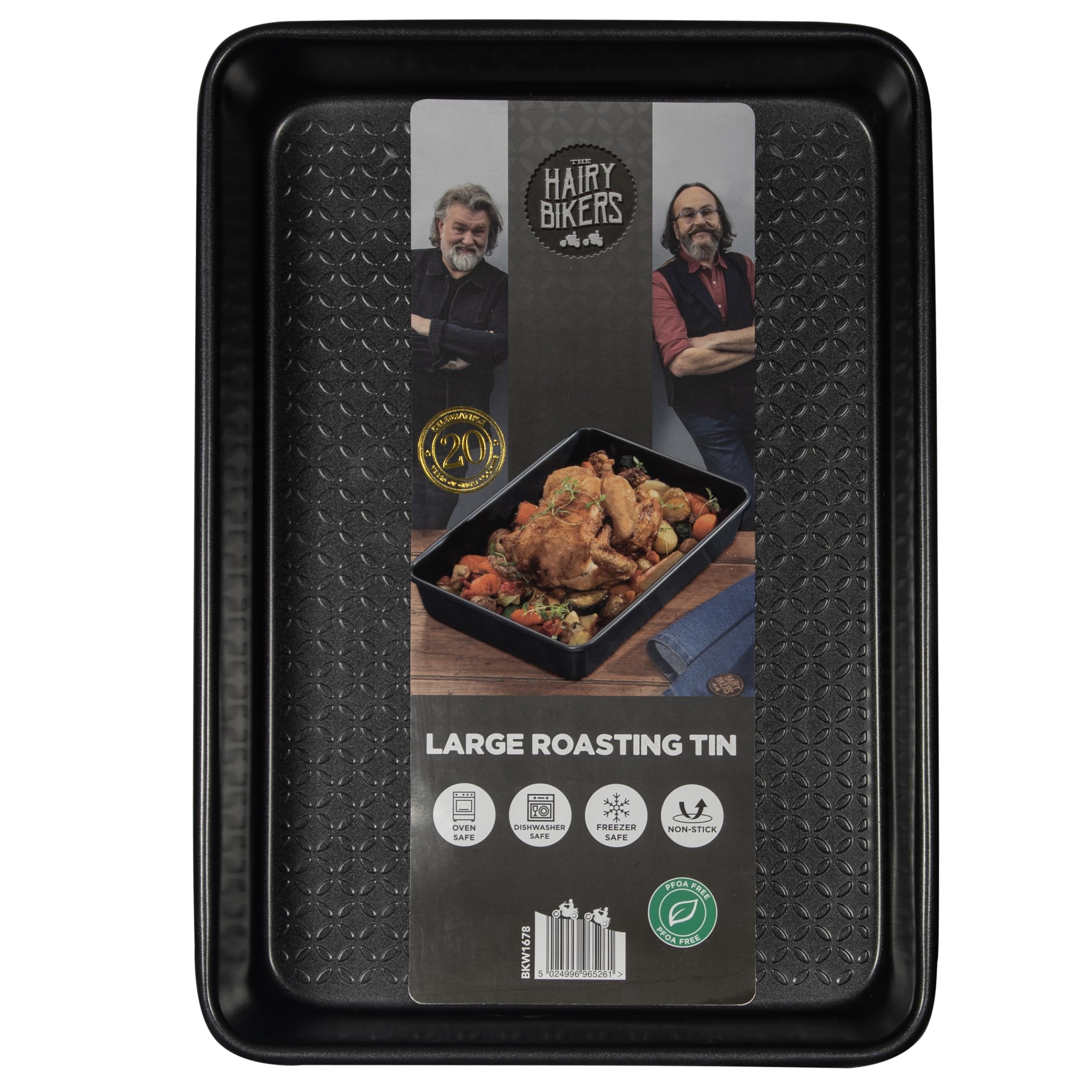 Hairy Bikers Bakeware, Large Roasting Tin, Non-Stick Coating, PFOA Free, Oven Safe, Dishwasher Safe, Freezer Safe, Black