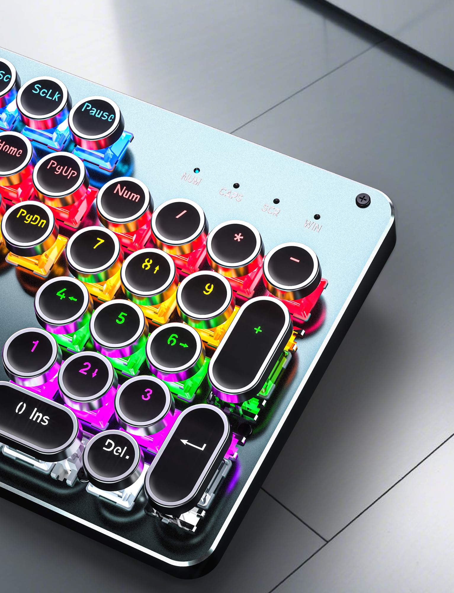 1x3 Keyboard Led Mua Typewriter Style Mechanical Gaming Keyboard Blue Switch, Rainbow ...