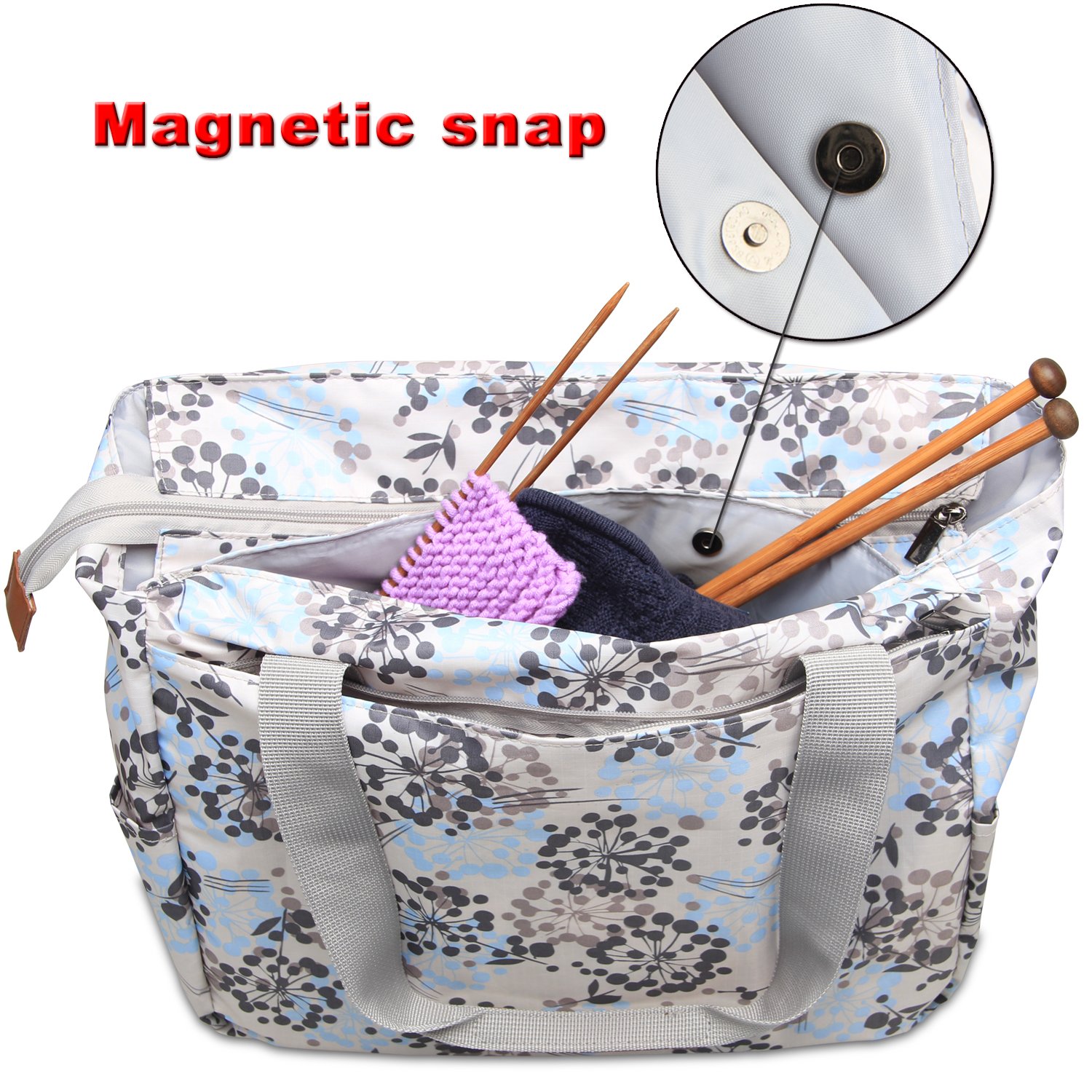 Teamoy Knitting Bag, Travel Yarn Storage Tote Organizer for Yarn