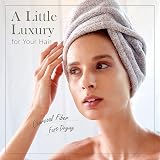 myHomeBody Hair Towel Wrap Luxury Rapid-Dry Turban Charcoal Fiber Gray view 2