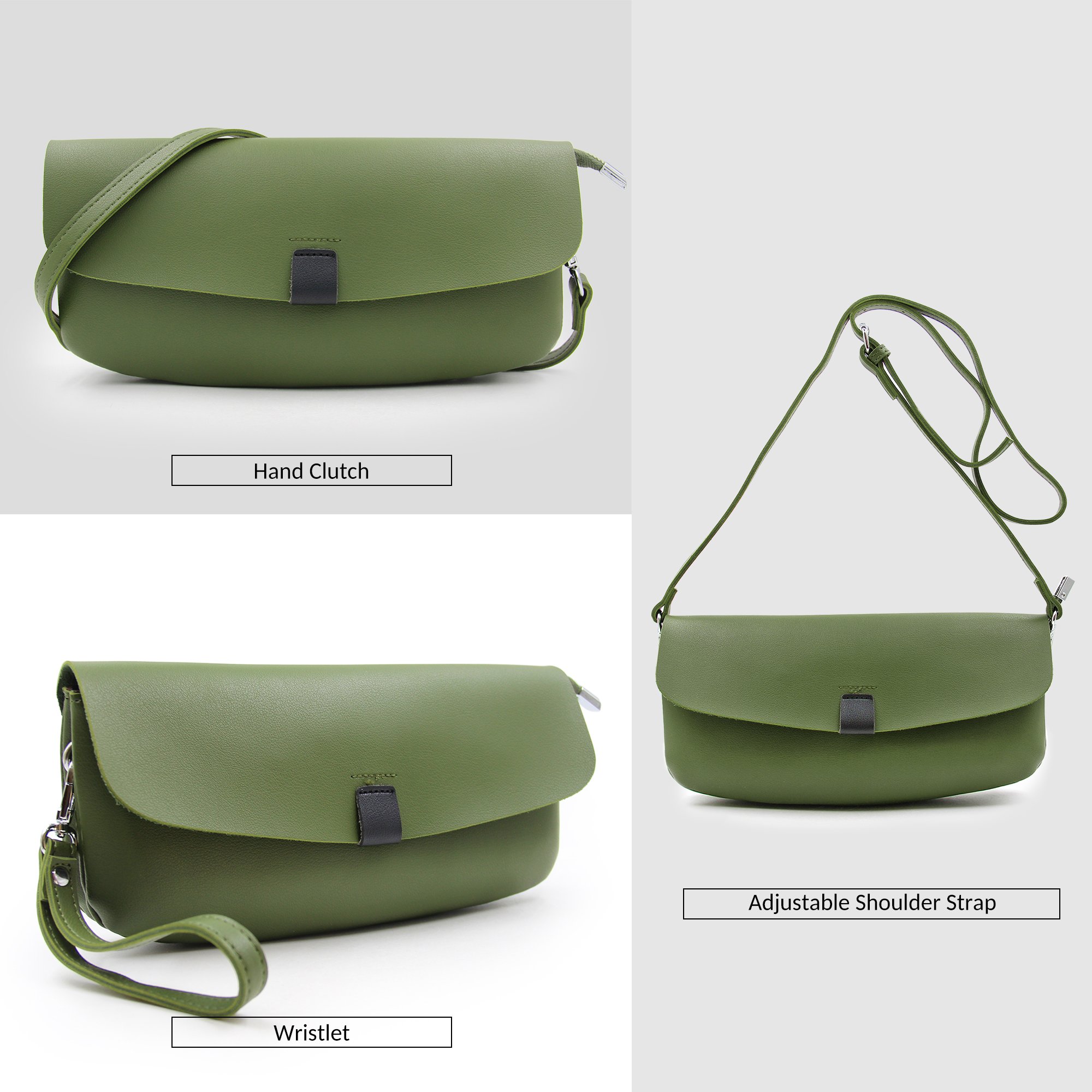 Women\'s Clutches Clutch Handbag Crossbody Shoulder Wristlet Clutch Purse for Party Wedding (Green)