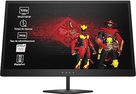 Hp Omen 25 Monitor Gaming Tn Schermo 245 Pollici Qhd Risoluzione 1920 X 1080 Tecnologia Amd Freesync Tempo Di Risposta 1 Ms Frequenza 144 Hz