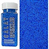 Sentovac Blue Soft Jimmies Sprinkles Edible for Cake Decorating Blue Sprinkles Sugar Candy Cookie Cupcake Topper Ice Cream Baking Decorations Wedding Halloween Christmas Supplies 3.35oz