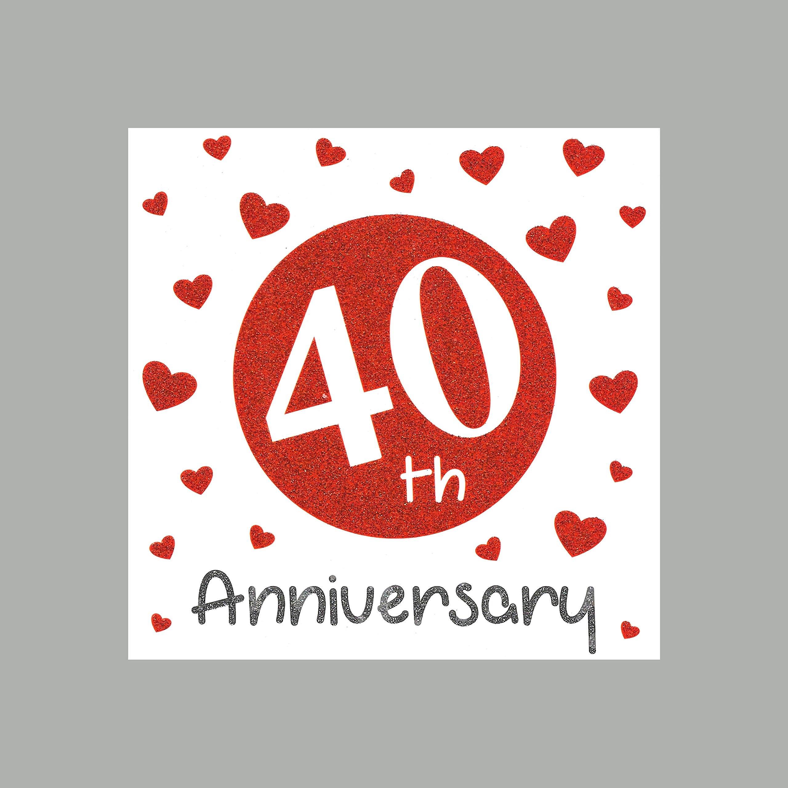 40th Ruby Special Wedding Anniversary Card - Quality Glittery Finish Love Forty 40 Years of Marriage