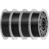 Creality PLA 3D Printer Filament 1.75mm, Black, 4 kg | Enhanced Toughness, No Warp, Neatly Wound, +/-0.02mm Accuracy, 1kg Spool, 4-Pack, Fits Most 3D Printers