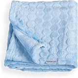 Clair de Lune Marshmallow Baby Blanket Blue 70 x 90 cm UK Made view 1