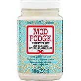 Mod Podge CS27593 Dishwasher Safe Glitter Gold, 8 fl oz Multi-Purpose Formula, Perfect for Easy to Apply DIY Arts and Crafts