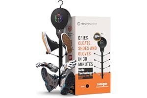 Hedgehog Hanger Shoe Dryer and Deodorizer for Sneakers, Gloves & Mittens – Rapid 4 Pair Shoes Dryer with Ionic i3 Turbo Technology, Turbocharged Drying, Silent & Tornado Mode, Adjustable Heat, Black