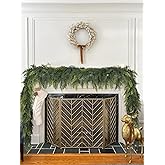 Artiflr Christmas Pine Garland Greenery Decoration, Realistic Cedar Cypress Garland for Holiday Fireplace Mantel Table Centerpiece
