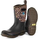 Trudave Rubber Boots for Women, Mid Calf Rain Boots, Womens Waterproof Boots, Neoprene Insulated Outdoor Work Mud Boots for Hunting Farming Gardening Fishing, Size 5-11