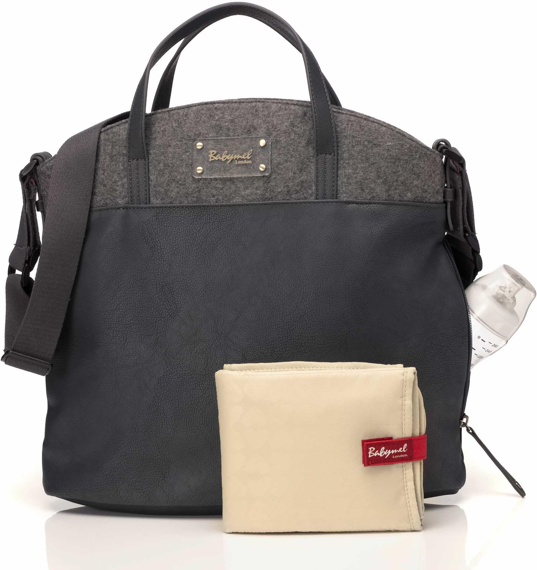 Babymel Grace Grey/Felt Baby Changing Bag