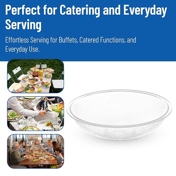 CARLISLE FOODSERVICE PRODUCTS 720607 ROUND PEBBLED SALAD SERVING BOWL, 19.2 OZ, CLEAR (PACK OF 12)