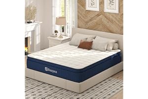 SUAYEA Queen Mattress, 14 Inch Queen Size Mattress in a Box, Hybrid Mattress Queen Size, Ultimate Motion Isolation with Gel Memory Foam and Pocket Spring, Medium Firm, Edge Support