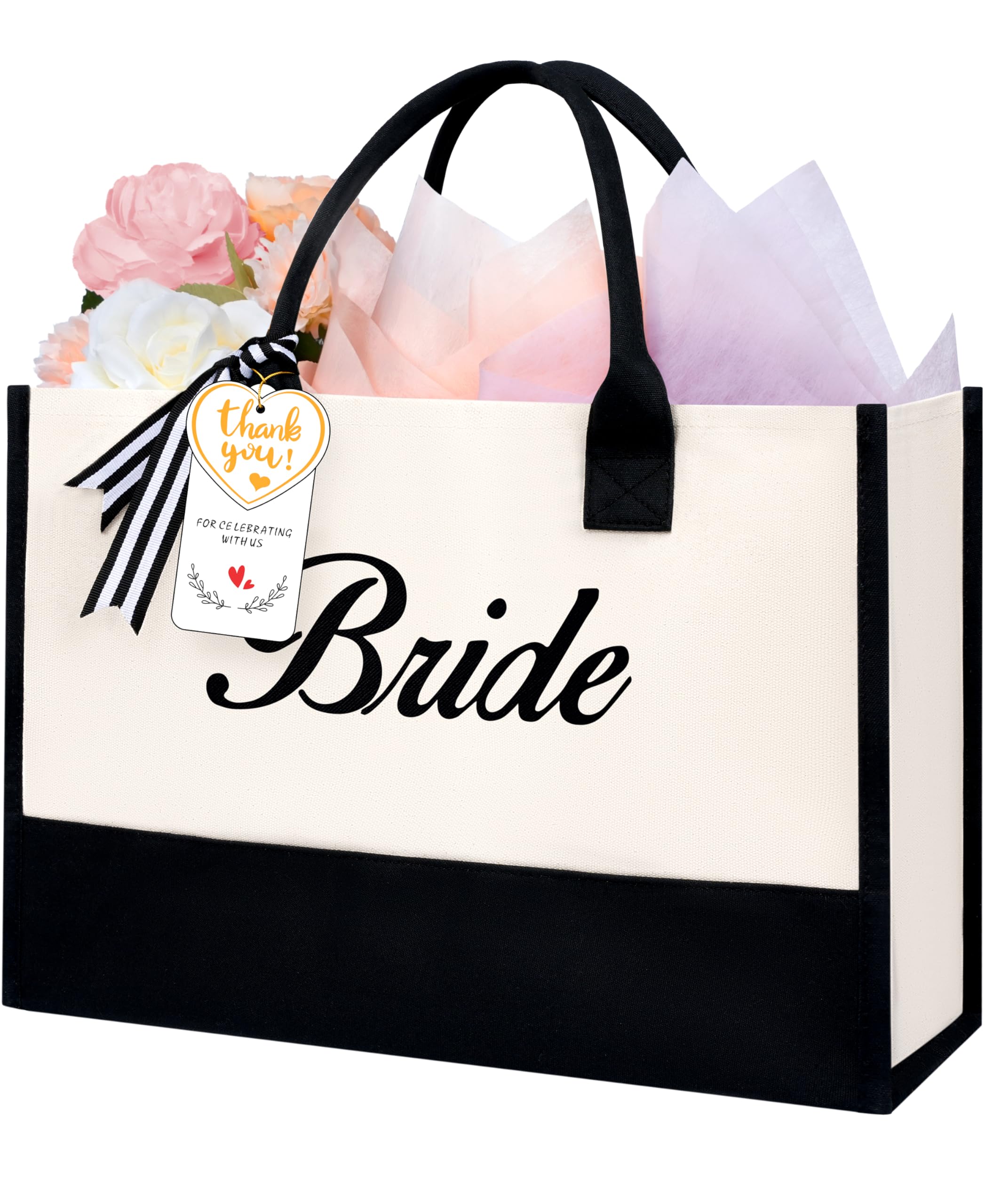 Photo 1 of BAGAIL Initial Tote Bag, Personalized (Ivory, Bride)
