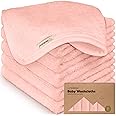 6-Pack Baby Washcloths - Soft Viscose from Bamboo Washcloth, Baby Wash Cloths for Newborn, Kids, Bath Baby Towels, Face Towel,Face Cloths for Washing Face(Blush Pink)