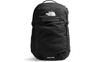 The North Face Router Everyday Laptop Backpack | Daypack with Water Repellent Finish, 17" Laptop Sleeve, Reflective Details, TNF Black/TNF Black-NPF, One Size