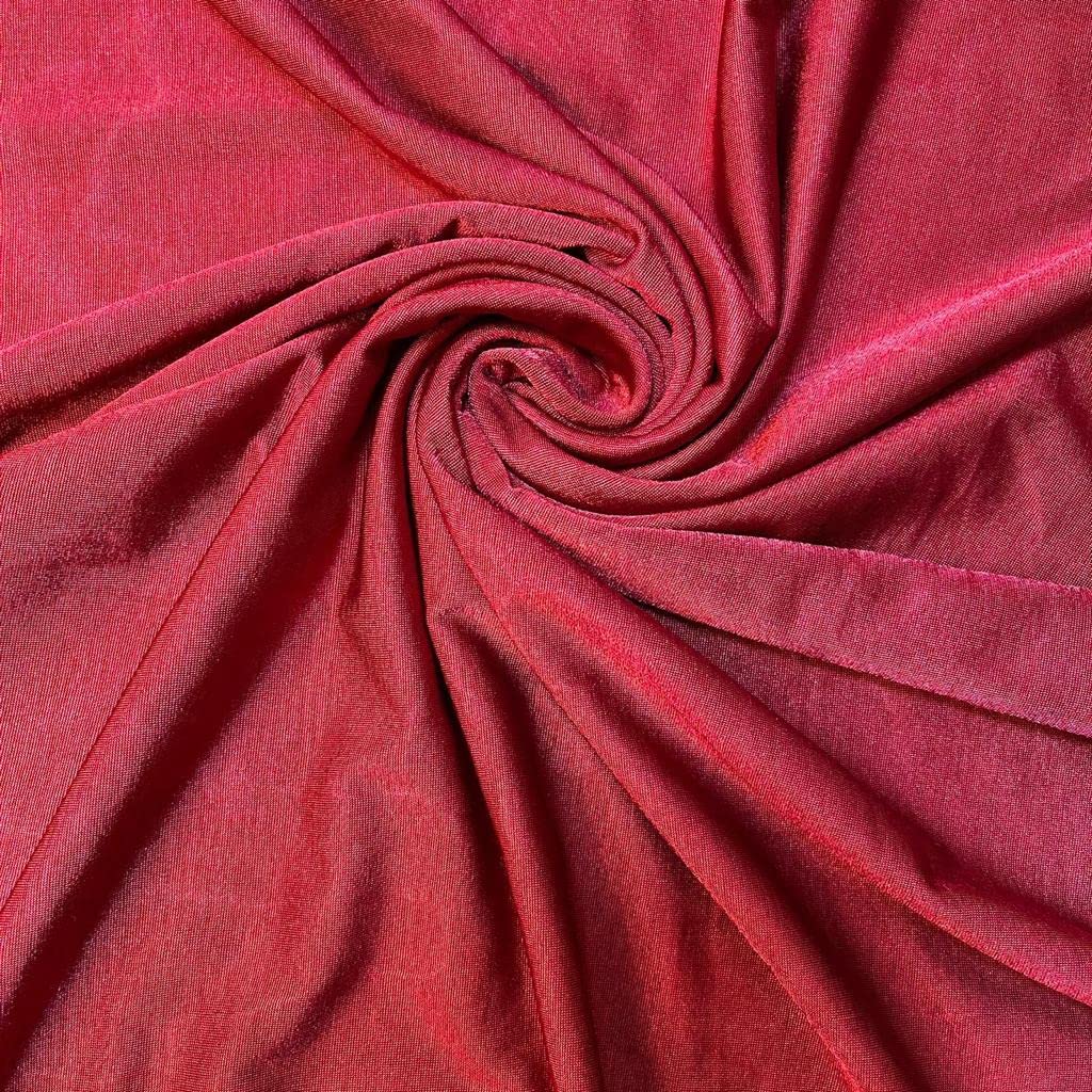 Plain/Printed ITY Spandex Jersey Elastane Stretch Dress Leggings Fabric 58" - 150cm Wide Sold As 1 Meter Pre - Cut Lengths (Deep Red)