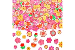 JULBEAR Flower Foam Sticker, 300Pcs Bulk Spring Self-Adhesive Foam Stickers Colorful Mixed Stickers for Kids Party DIY Crafts Favor Decorations Supplies