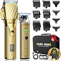FADEKING® Professional Hair Clippers for Men - Cordless Hair Clippers, LCD Display Barber Clippers for Hair Cutting & Mens Gr