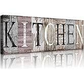 DCMVJHZV Kitchen Signs Canvas Wall Art Rustic Kitchen Wall Decor Retro Farmhouse Sign Print Quotes Painting Picture With Solid Wood Inner Frame Decor Ready to Hang(6