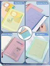 ojussa A4 Plastic File Wallets 5Pcs Zipper Bags PVC Waterproof Folder view 7