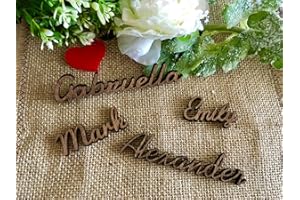 Small Wooden Custom Place Cards, Calligraphy Plate Names, Personalized Laser Cut Names, Place Setting, Boho Wedding Signs, Ru