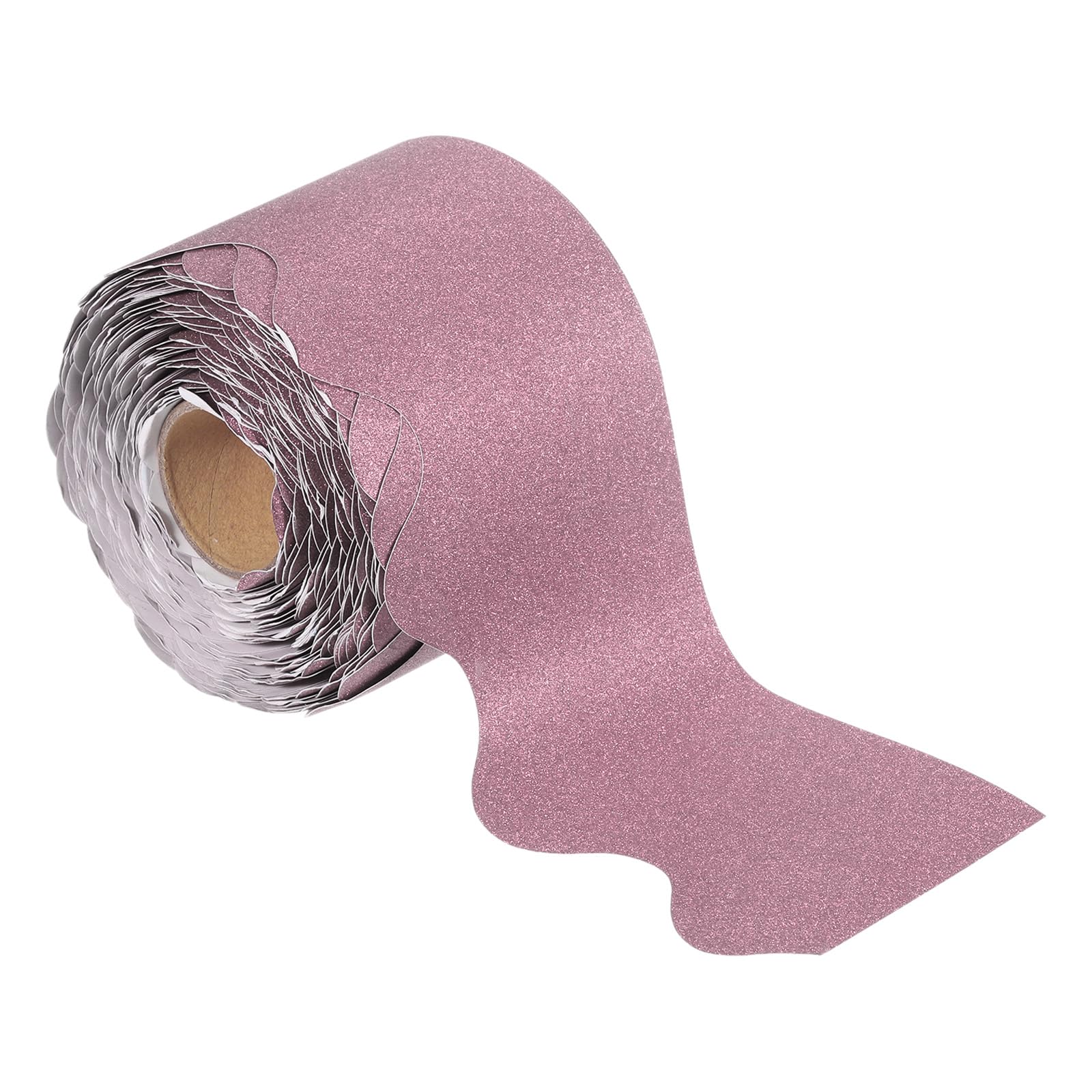 PATIKIL 3" x 65.6ft Bulletin Board Border, Scalloped Trim Strips Wall Decor for Locker Classroom Cork Poster Black Board White Chalkboard, Pink