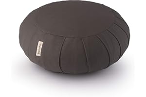 Basaho Meditation Cushion | CLASSIC Zafu Meditation Cushion with Removable Washable Cover | Certified Organic Cotton Meditation Cushions | Buckwheat Hulls Cushion Meditation Pillow