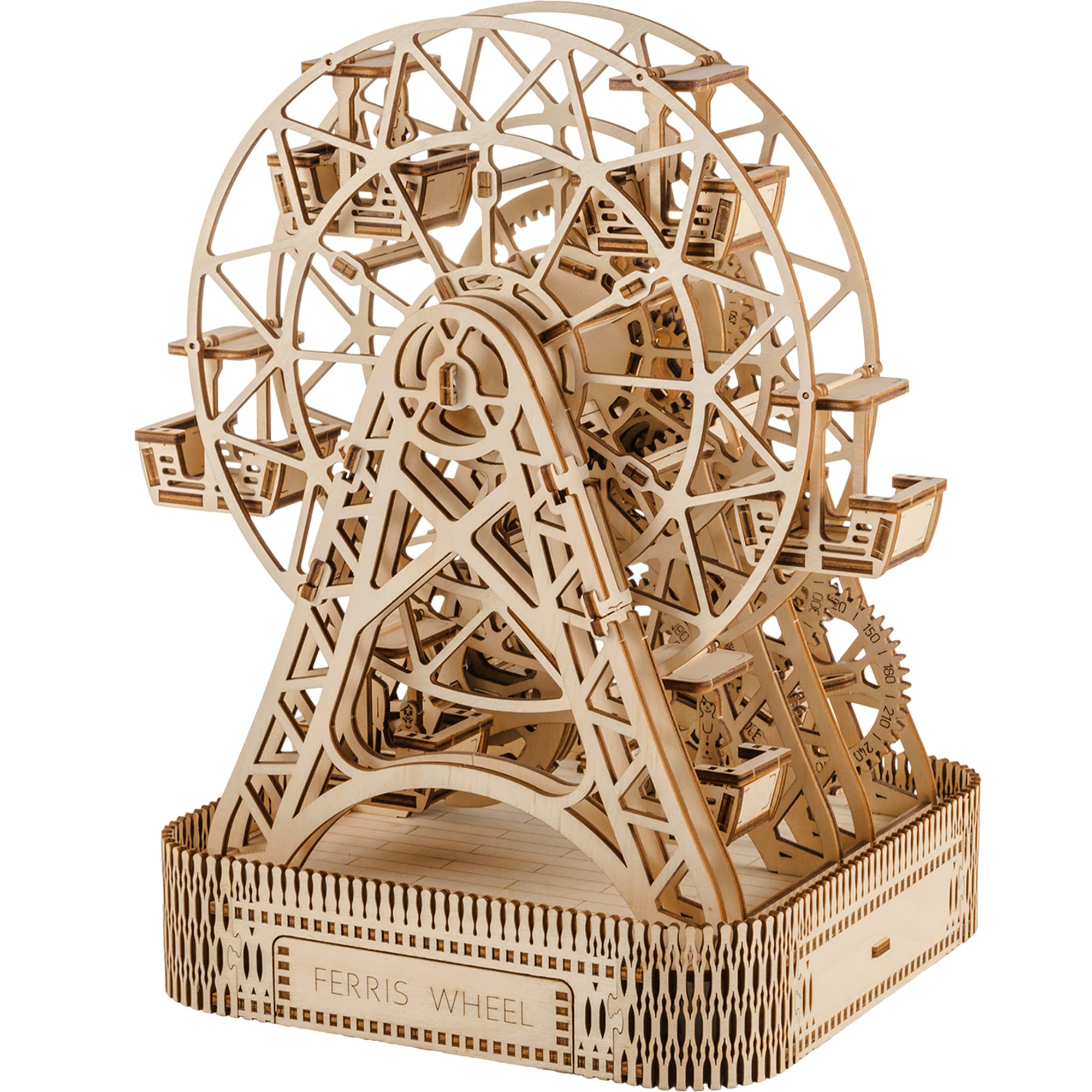 WOODEN.CITY Ferris Wheel - Wooden Puzzles for Adults, Advanced Difficulty Level 5/5, 8hr Assembly Time, Wooden Model Kits for Adults, Decorative Element with Money Box Function, Made in EU