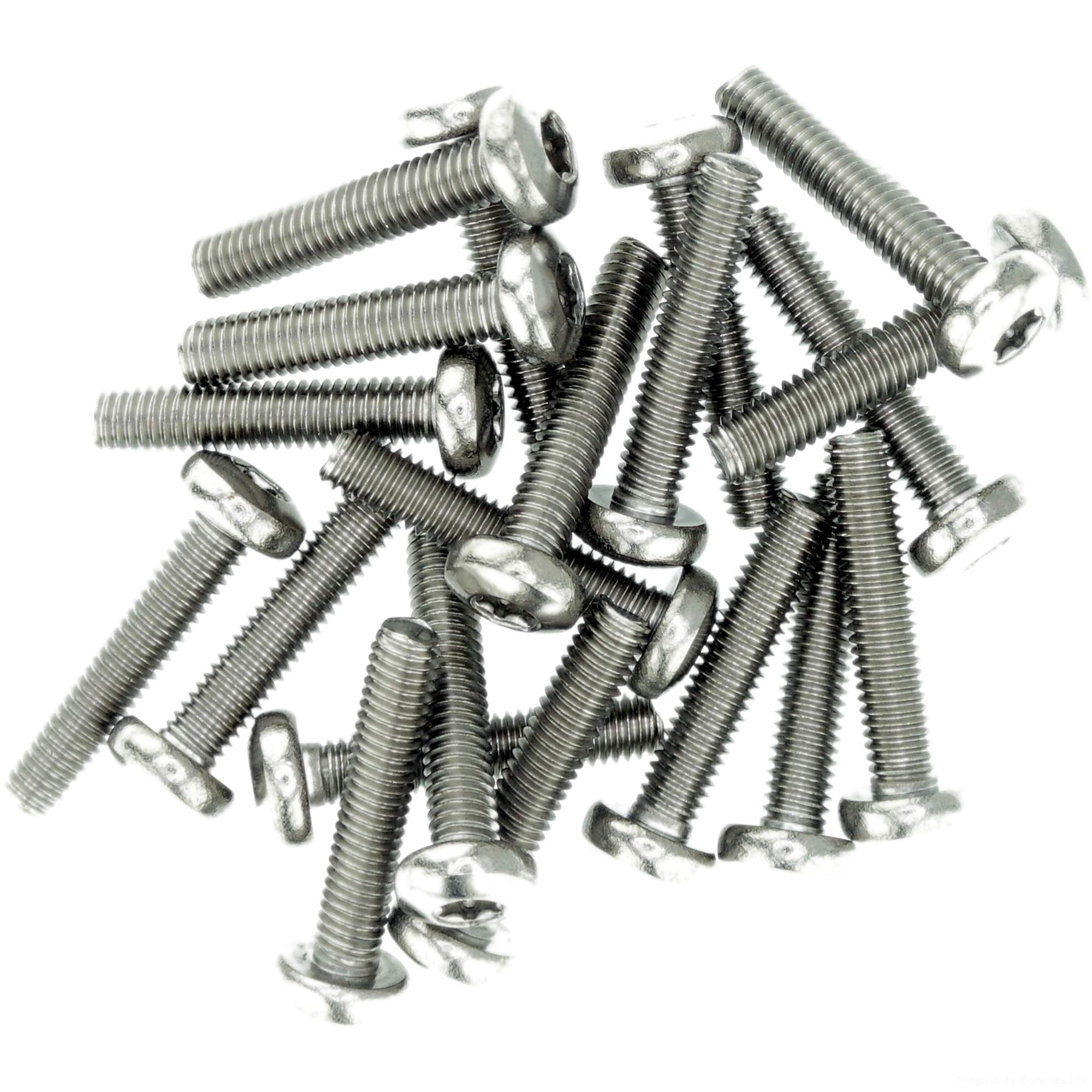 M5 (5mm x 12mm) TX Pan Thread Rolling Screw - Stainless Steel (A2) (Pack of 20)