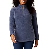 32 Degrees Heat Women's Mock Neck Fleece 1/4 Zip Pullover Sweater with Pockets (US, Alpha, XX-Large, Regular, Regular, Blue)