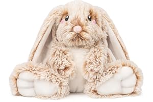 Bunny Microwavable & Weighted Stuffed Animals - 1.5 Lbs Unscented Heating Pad for Period Cramps Pain Relief and Anxiety, Cute Bunny Plush Toys Gifts for Women Girls Adults and Kids by Happy Fuel