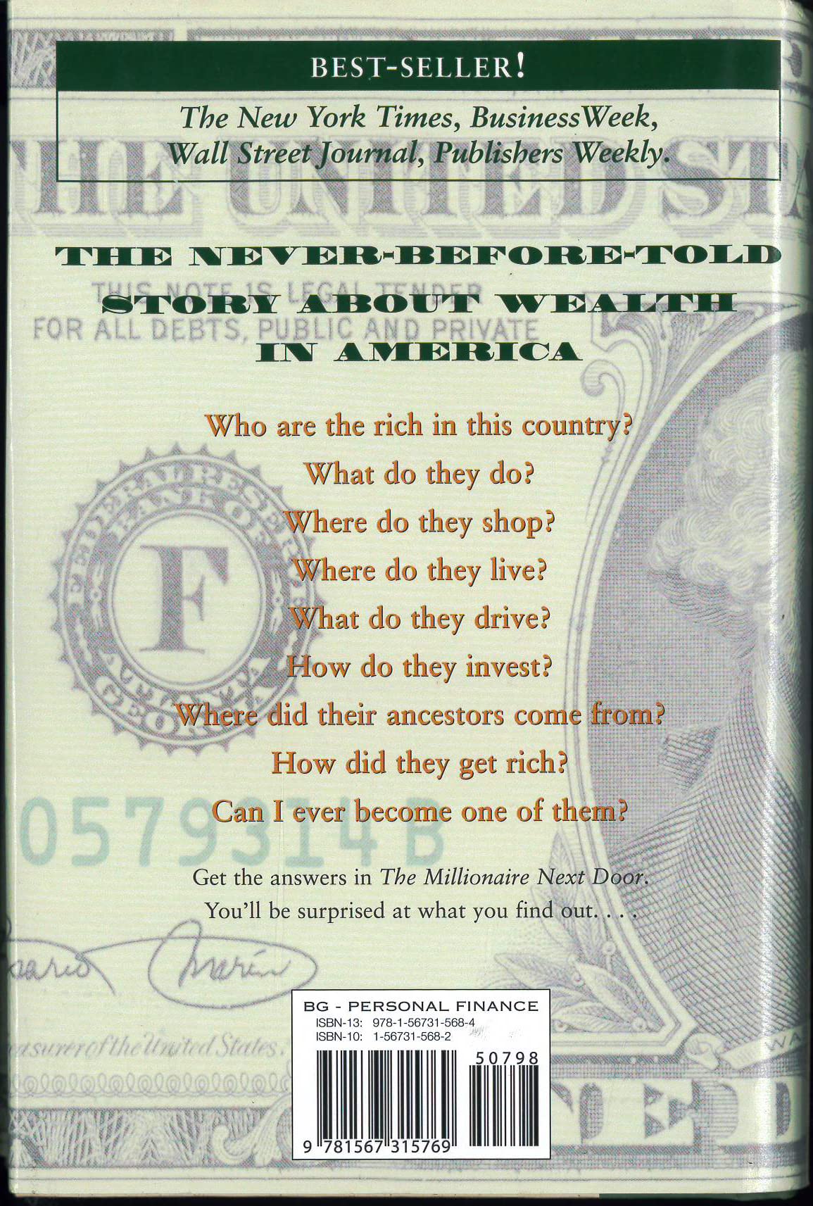 The Millionaire Next Door 1st (first) edition
