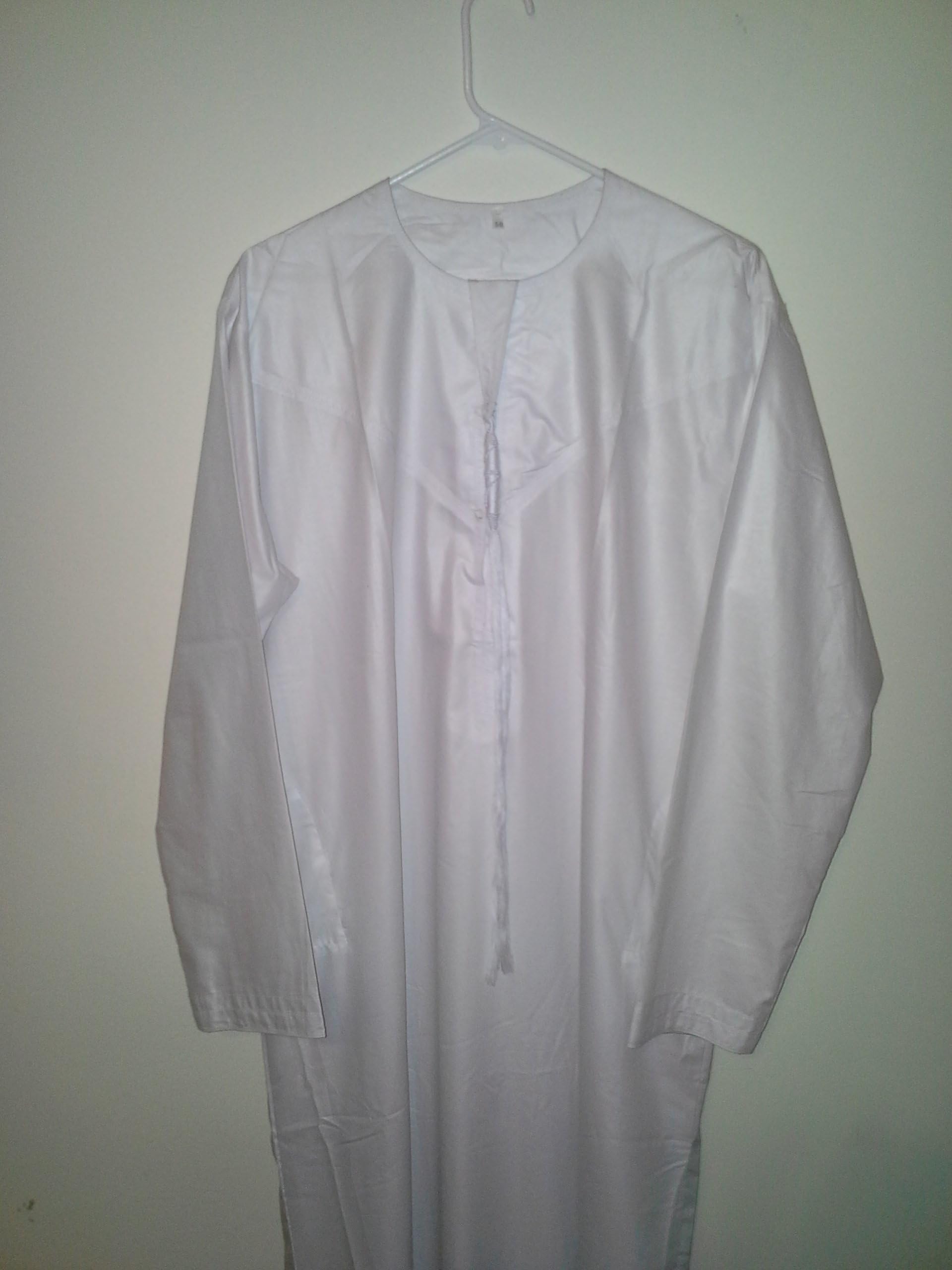 58 White Men Abaya Robe Thoub Daffah Dishdasha Islamic Arab Kaftan Muslim Dress Omani Thobe