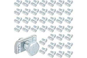 YAOCOM 40 Pcs Channel Nut and 1/2 x 15/16 Bolt for All 1-5/8 Strut Channel, Galvanized Plating Steel Screws for Use in Construction, Industry, Construction Sites, Factories